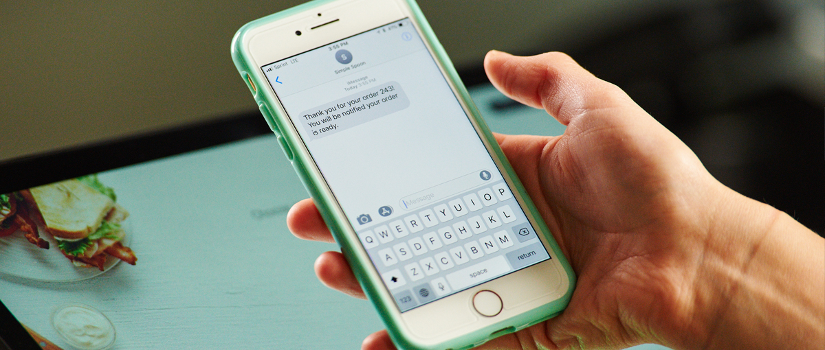 Phone displaying text message